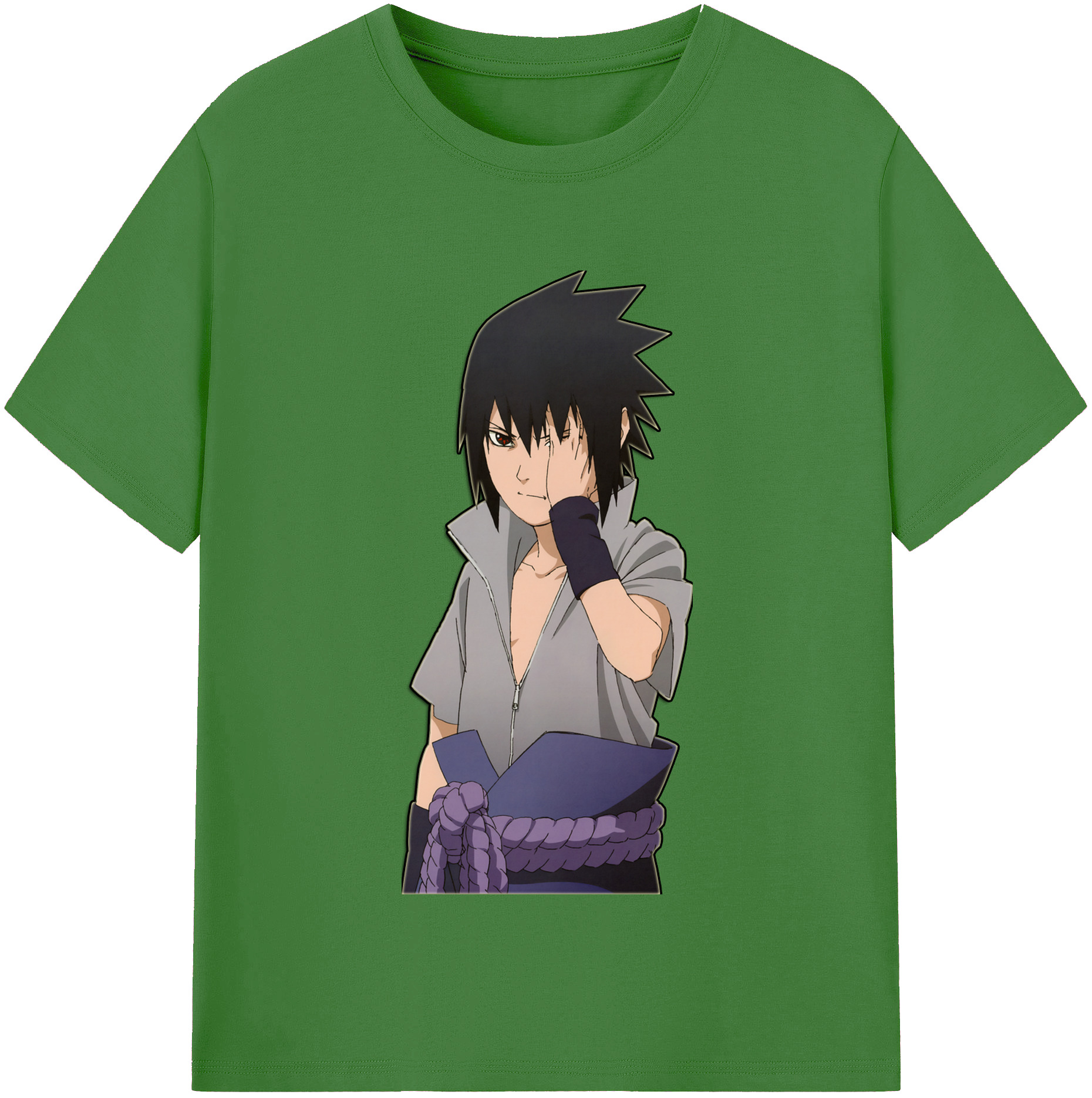 （画像用） NARUTO -ナルト- うちは サスケ Uchiha Sasuke レディースカジュアルプリントTシャツ（綿100％）
